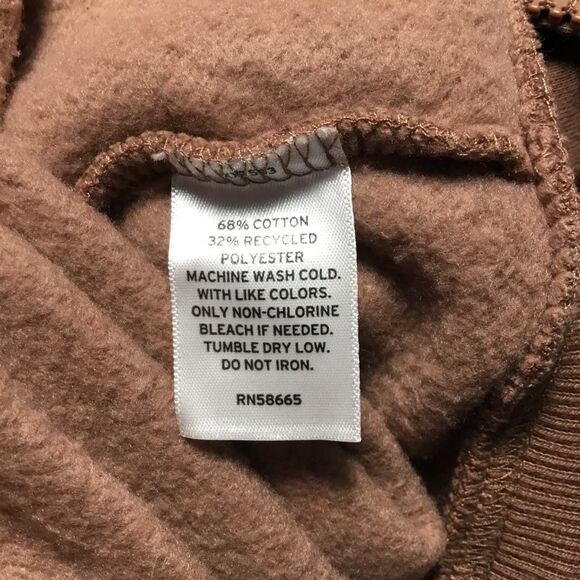 BP Brown Preppy Minimalist Neutral Clean Girl Cropped Collared Sweatshirt M - Picture 5 of 9